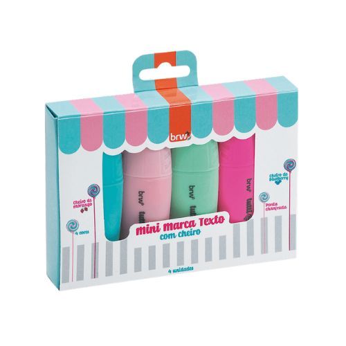 Marca Texto Mini Cores Pasteis com Cheiro Brw