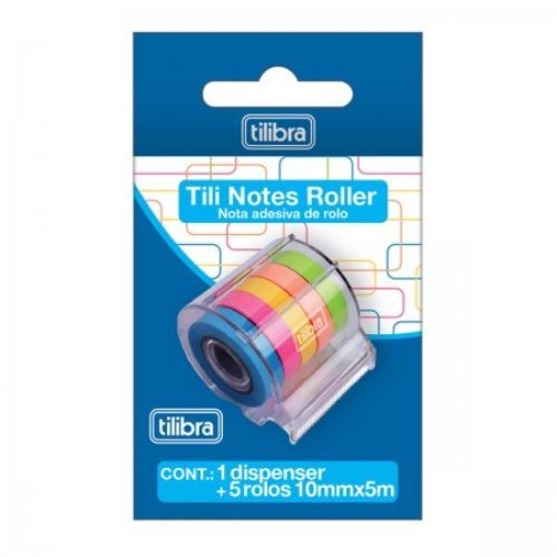 Tili Notes Roller com 1 Dispenser + 5 Rolos 10MMX5M Tilibra