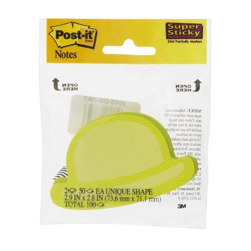 Post It Chapeu Verde com 2 Blocos de 50 Fls 3M