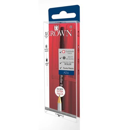 Refil para Caneta Roller Azul Crown
