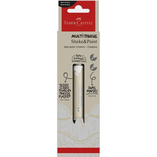 Marcador Criativo Multimark Shake&Paint Branco 713 Blister Faber Castell