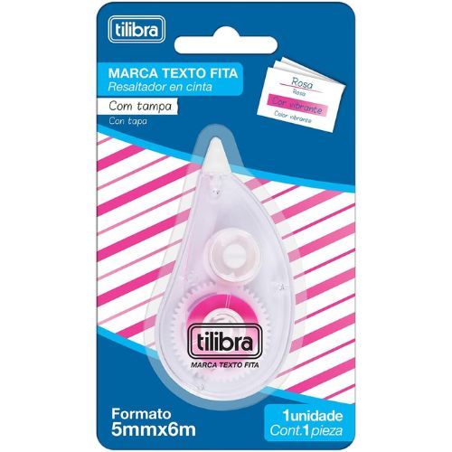 Marca Texto em Fita Rosa 5MMX6M Tilibra