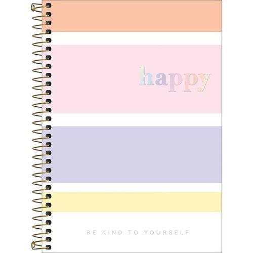 Caderno Cd Colegial 1 Materia Happy Color 80 Folhas Tilibra