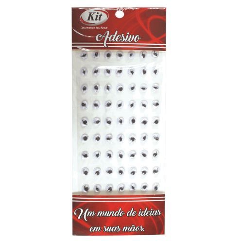 Olho Movel Cilios 12MM KIT18-010 Branco Kit