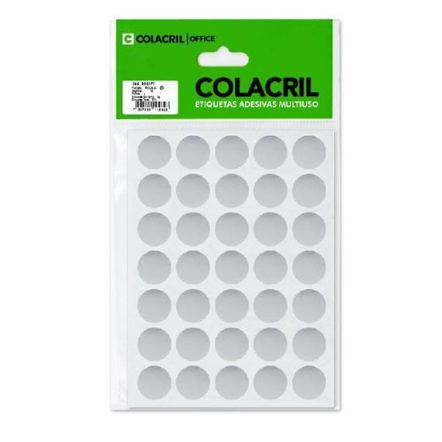 Etiqueta 6001 Pt Redonda 19MM Prata com 35 Etiquetas 6 Folhas Colaril