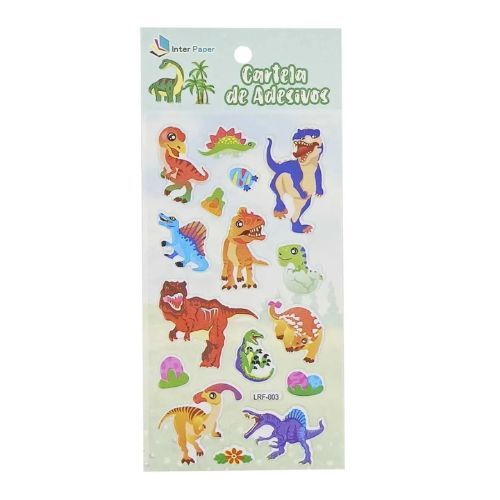Cartela Adesivos Dinossauros Interpaper