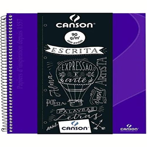 Caderno Escrita Pautado 90G 80 Folhas Violeta Canson