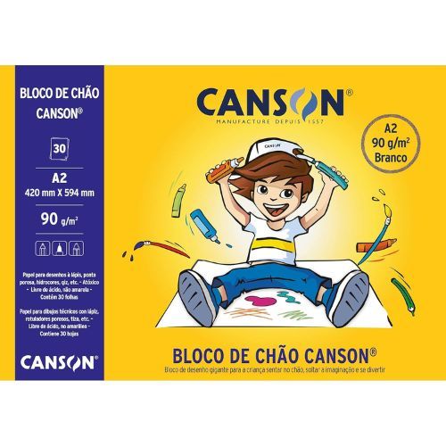 Bloco de Chao Branco A2 90Gr 30 Folhas Canson