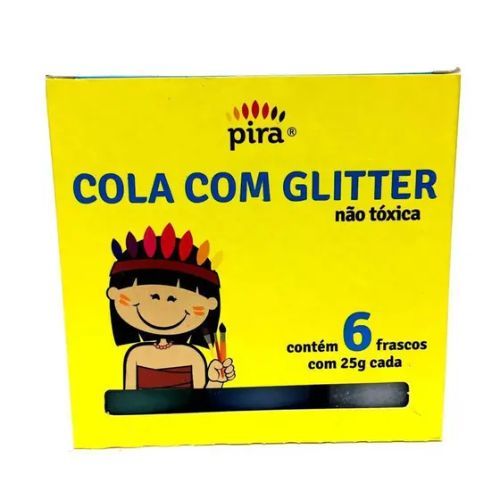 Cola com Glitter com 6 Cores 25G Piratininga
