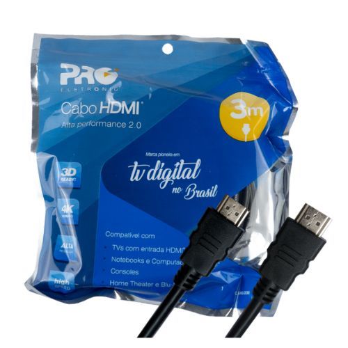 Cabo Hdmi 2.0 4K Ultra Hd 3M Pro Eletronic