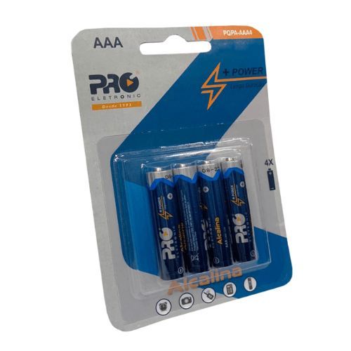 Pilha Alcalina AA L03 com 4 Unidades Pro Eletronic