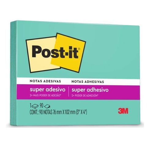 Notas Adesivas Post-it 76x102MM com 90F Azul Aqua 3M