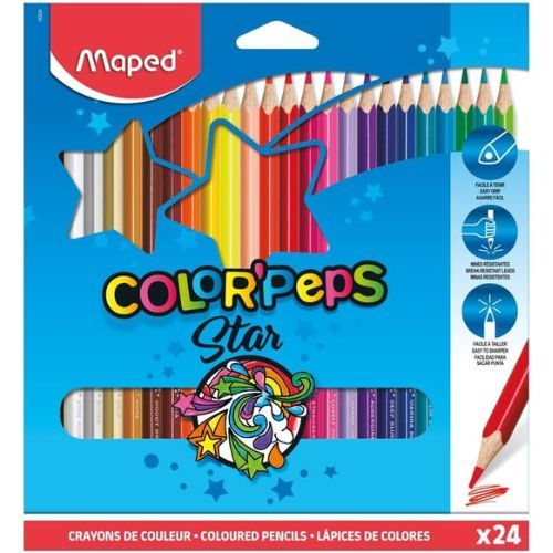 Lapis De Cor Color Peps Animais Caixa com 24 Cores Maped
