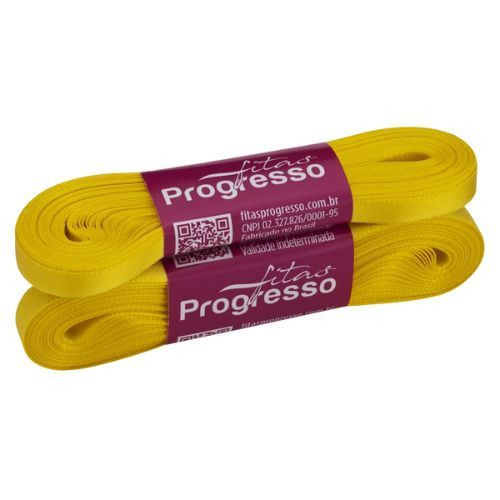 Fita de Cetim CF001 7mmx10m 2052 Amarelo Claro Progresso