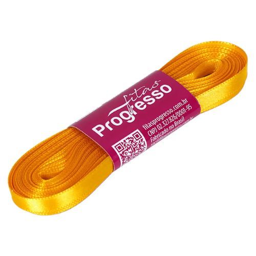 Fita de Cetim CF001 7mmx10m 038 Amarelo Ouro Fitas Progresso