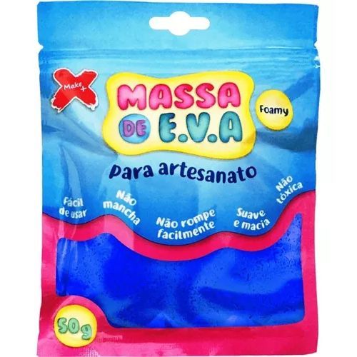 Massa de Eva Para Artesanato Azul Escuro 50G Make +