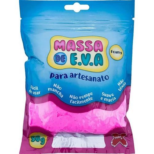 Massa de Eva Para Artesanato Rosa 50G Make +