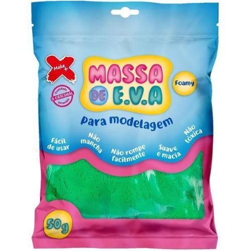 Massa de Eva Para Artesanato Verde Escuro 50G Make +