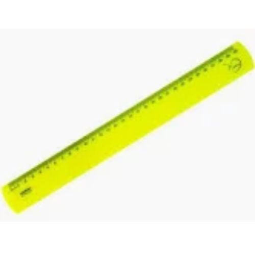Regua Flexivel Resistente 30CM Neon Amarela Waleu