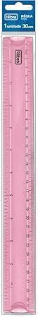 Regua Flexivel Resistente 30CM Neon Rosa Waleu
