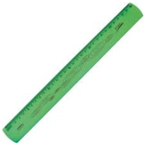 Regua Flexivel Resistente 30CM Neon Verde Waleu