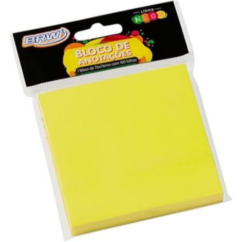 Bloco Smart Notes 76x76MM Amarelo Neon 100F Brw