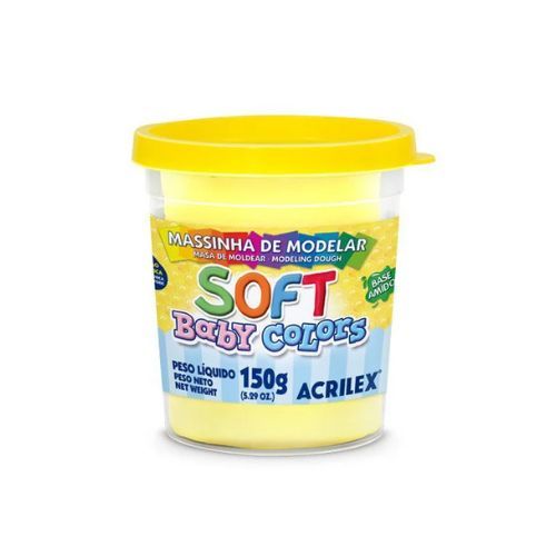 Massa de Modelar Soft 150gr Amarelo Bebe cod 808 Acrilex