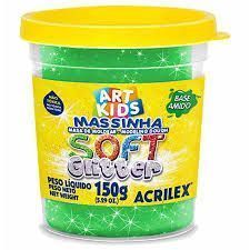 Massa De Modelar Soft Glitter 150Gr Verde Cod 206 Acrilex