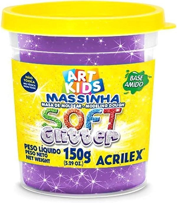 Massa De Modelar Soft Glitter 150Gr Violeta Cod 207 Acrilex