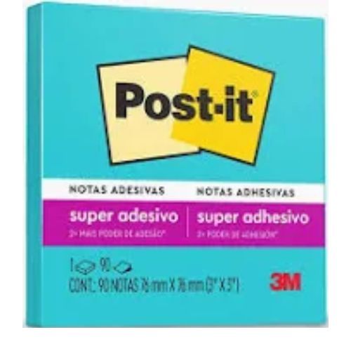 Notas Adesivas Post-it 76x76MM com 90F Azul Eletric 3M