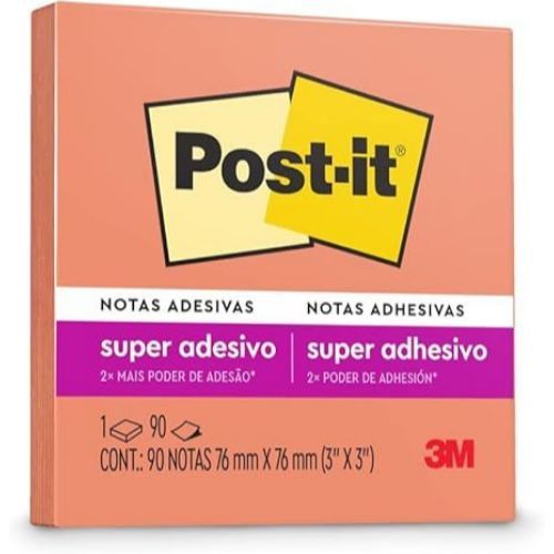 Notas Adesivas Post-it 76x76MM com 90F Damasco 3M