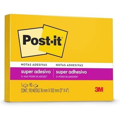 Notas Adesivas Post-it 76x102MM com 90F Amarelo Sol 3M