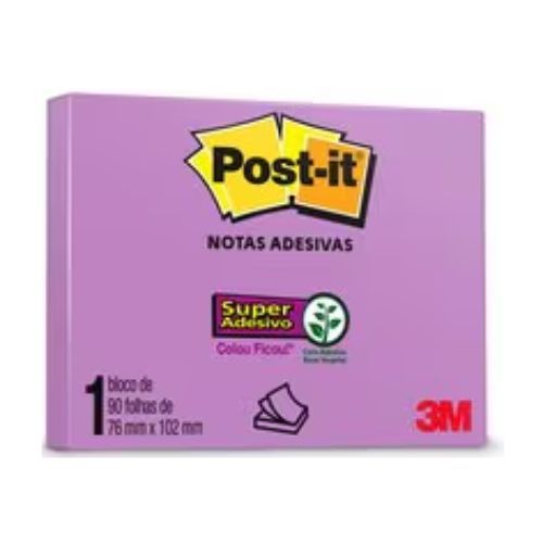 Notas Adesivas Post-it 76x102MM com 90F Roxo Reciclado 3M