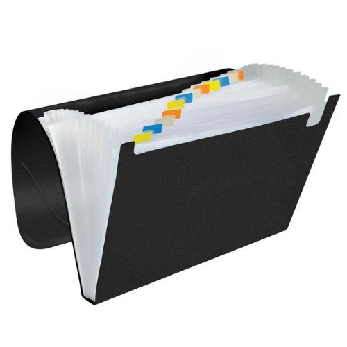 Pasta Sanfonada 12 Div A4 Black Acp