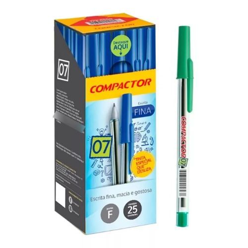 Caneta Esf 0.7 Verde Caixa com 50 Compactor