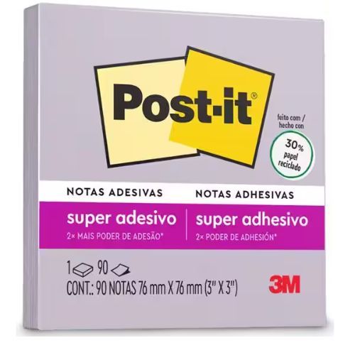 Notas Adesivas Post-it 76x76MM com 90F Lilas 3M