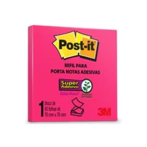 Notas Adesivas Post-it 76x76MM com 90F Pink Neon 3M