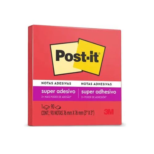 Notas Adesivas Post-it 76x76MM com 90F Telha 3M