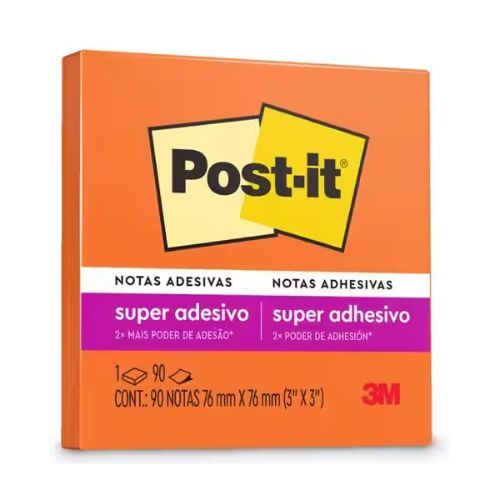 Notas Adesivas Post-it 76x76MM com 90F Laranja 3M