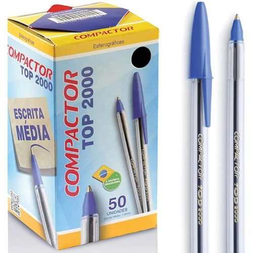 Caneta Esf 1.0 Economic Azul Caixa com 100 Compactor