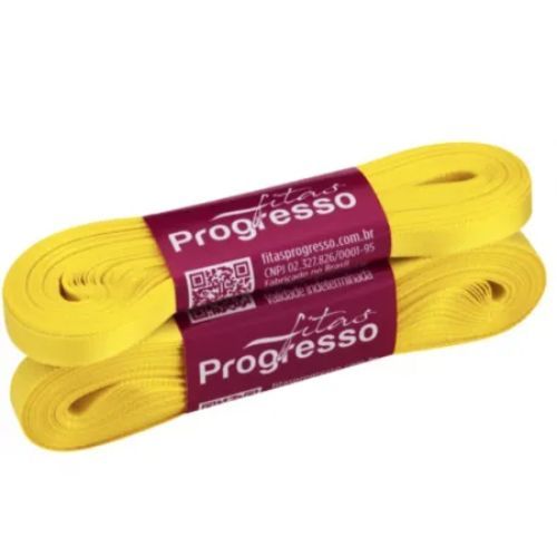 Fita de Cetim CF001 7mmx10m 242 Amarelo Canario Progresso