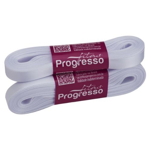 Fita de Cetim CF002 10mmx10m 201 Branca Progresso