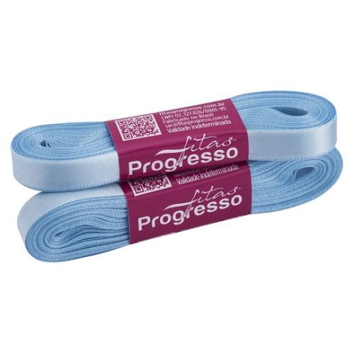 Fita de Cetim CF002 10mmx10m 212 Azul Bebe Progresso