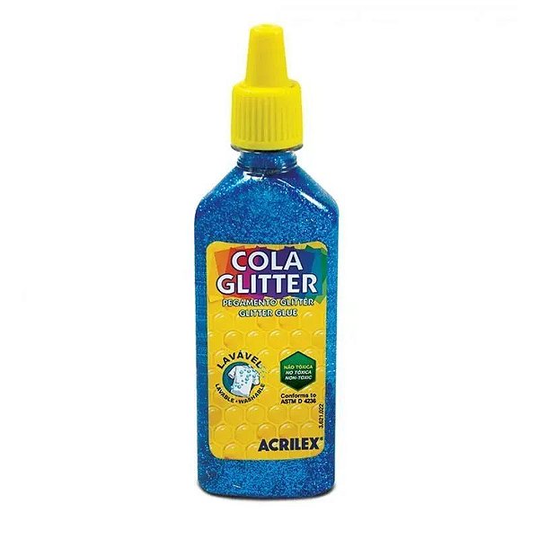 COLA C/ GLITTER 23 GR AZUL COD 204 ACRILEX