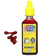 Cola com Glitter 23GR Vermelha Cod 205 Acrilex