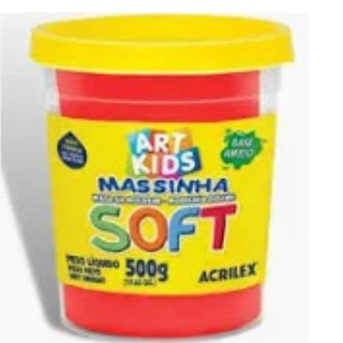 Massa de Modelar Soft 500G Vermelho Cod 103 Acrilex