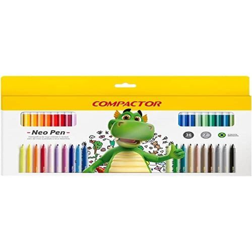 Canetinha Neo Pen Gigante 36 Cores Compactor