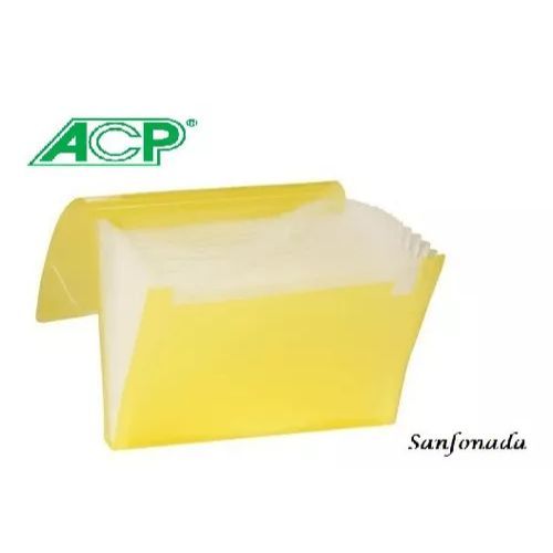 Pasta Sanfonada 12 Div A4 Amarela Acp