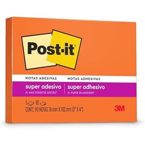 Notas Adesivas Post-it 76x102MM com 90F Laranja Neon 3M