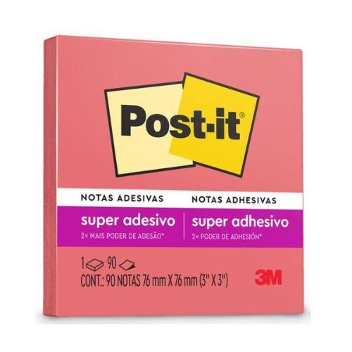 Notas Adesivas Post-it 76x76MM com 90Fls Rosa Poppy 3M